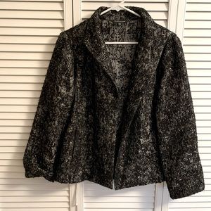 Black & Silver Metallic Eileen Fisher Blazer - S